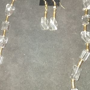 Handmade crystal necklace with earrings